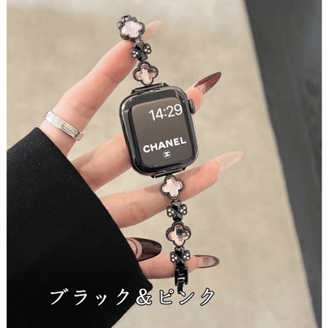「V718」四葉のクローバー apple watchバンド 女性 アップル ウォッチ バンド ブレスレット