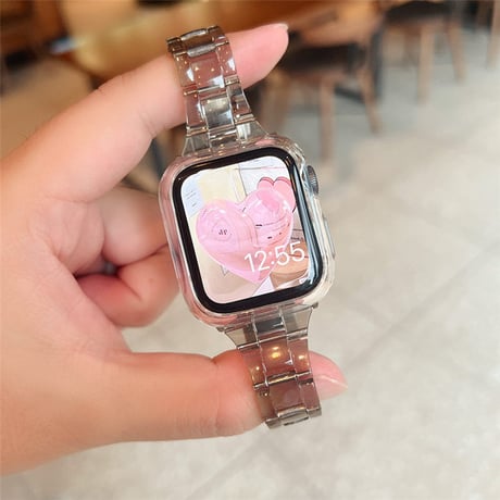 「V348」apple watch クリア バンド+カバー セット アップル ウォッチ バンド d バックル おしゃれ