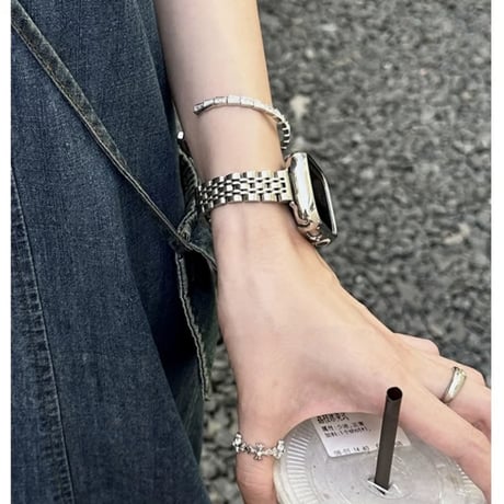 「V730」アップル ウォッチ ステンレス バンド apple watchバンド 女性 細め アップルウォッチカバー付き