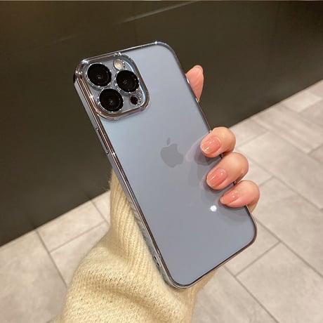 「V135」透明 iphone17/air/16/16pro ケース カメラフィルム付き iphone15pro ハードケース メタリック風 おしゃれ