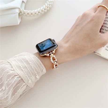 「V414」アップル ウォッチ バンド チェーン ブレスレット apple watch バンド 可愛い 女性