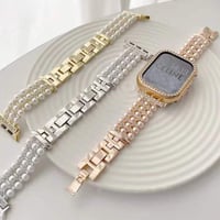 「V145」アップルウォッチバンド パール ストーン apple watchUltra/8/7/se バンド 可愛い プレスレット