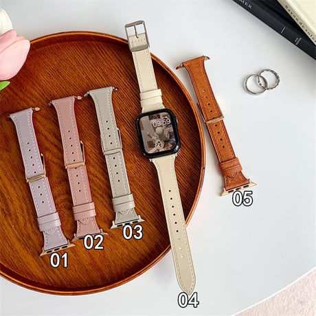 「V182」くすみカラー apple watchバンド 本革レザー アップルウォッチ series8/SE/新型Ultra 交換ベルト おしゃれ