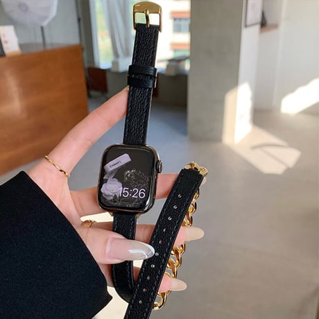 「V385」アップル ウォッチ 黒 バンド 女性 apple watch バンド おしゃれ