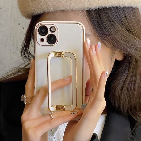 「V205」スタンド 付き iphone16pro/15promax ケース レザー 高級 iphone14/13ケース おしゃれ メッキ