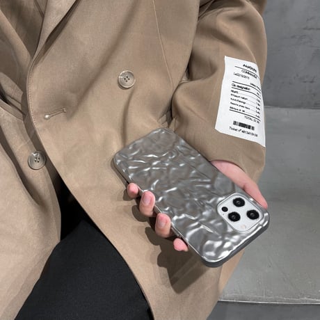「V143」iphone14proケース シワ 韓国 人気 iphone14/13 ソフトケース 軽量 オシャレ