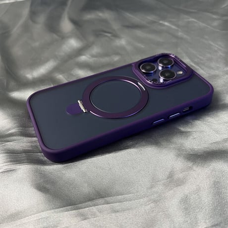 「V285」半透明 iphone14/13 magsafe対応ケース おすすめ iphone ケース スタンド 付き マット質感