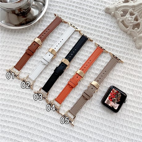 「V572」アップル ウォッチ バンド 女性 細い Dバックル apple watch レザー バンド 高級