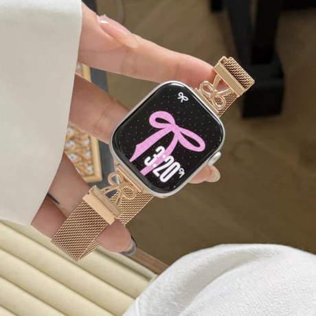 「V742」アップルウォッチ バンド 女性 蒸れない apple watch マグネット バンド かわいい