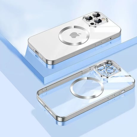 「V216」カメラフィルム付き iphone14ケース magsafe対応 クリア iphone14pro/14plusケース メタリックカラー おしゃれ