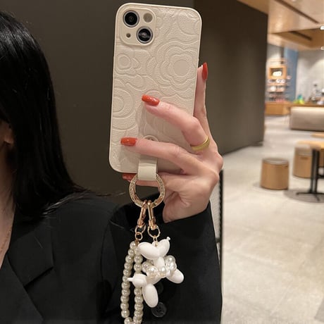 「V389」iphone ケース ショルダー 韓国 iphone ケース チャーム 付き