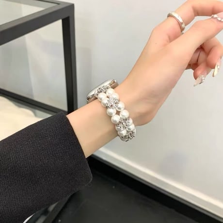 「V739」アップルウォッチバンド パール レディース apple watch バンド ブレスレット