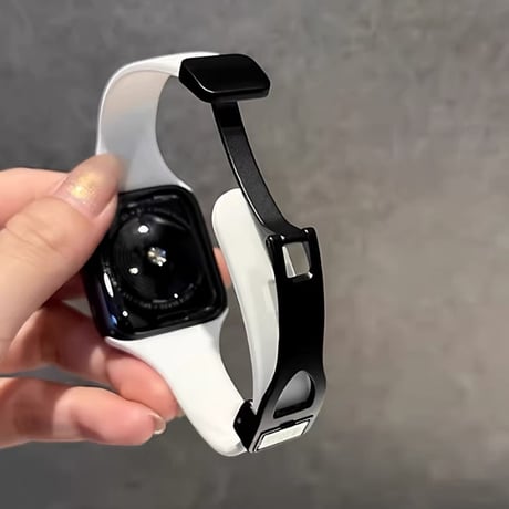 「V733」アップルウォッチバンド シリコン 細め apple watch バンド マグネット おしゃれ