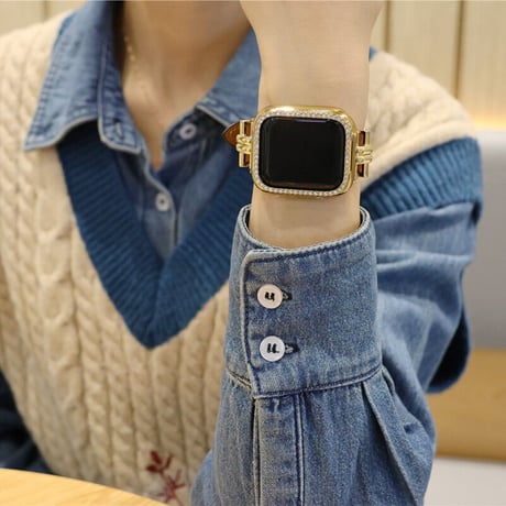 「V246」apple watchバンド＋カバーset おしゃれ アップルウォッチ レザーバンド 高級 大人気