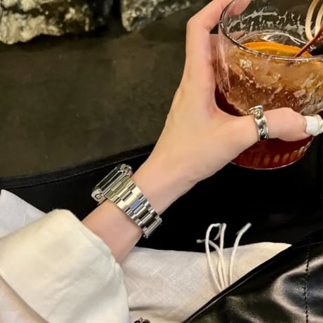「V593」レディーズ アップル ウォッチ バンド ステンレス おしゃれ apple watchバンド+カバー 2点セット