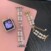 「V719」アップル ウォッチ バンド かわいい パール apple watchバンド ブレスレット 「保護カバー付き」