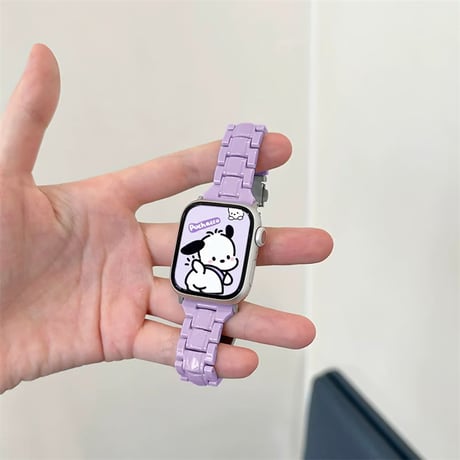 「V657」アップル ウォッチ バンド 樹脂 apple watch バンド 可愛い 軽い フレームカバー付き
