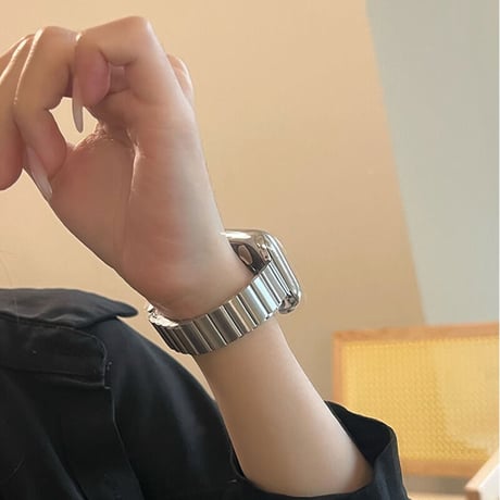 「V147」アップルウォッチ バンド ステンレス メンズ レディース 高級 ビジネス  Apple Watch ベルト+カバー2点セット