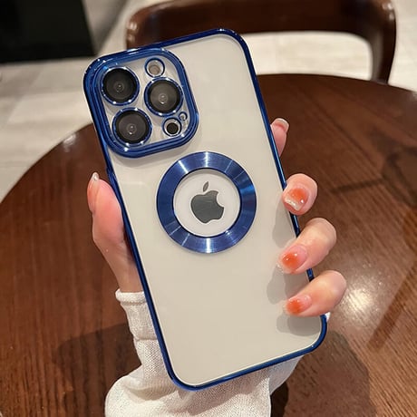 「V139」メタリックカラー iphone14/13/12ケース  透明 iphone14pro カバー ゴールド ディープパープル