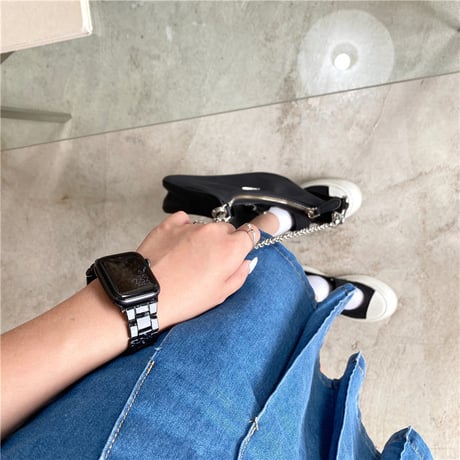 「V343」apple watch バンド 男性 人気 アップルウォッチ 黒に合う バンド 大理石柄