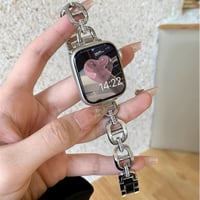 「V251」アップル ウォッチ チェーン バンド シルバー ピンクゴールド apple watch ブレスレット ラインストーン