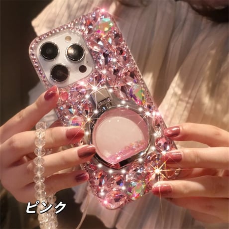 「V743」iphoneケース キラキラ ストーン iphoneケース 韓国 女子 隠しスタンド付き