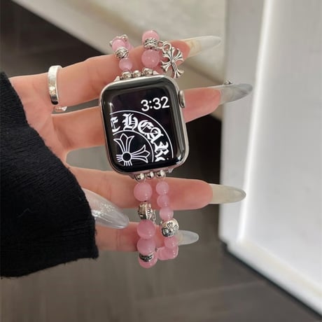 「V735」apple watch ブレスレット 可愛い アップルウォッチバンド ビーズ 夏 涼しい