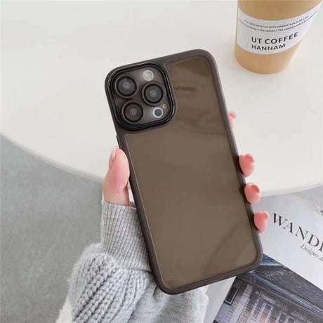 「V262」半透明 iphone14/13ケース カメラレンズ保護  シンプル iphone14proケース 男女兼用