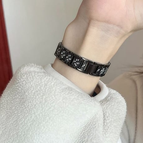 「V308」アップル ウォッチ バンド キラキラ apple watch ステンレス バンド＋カバーセット