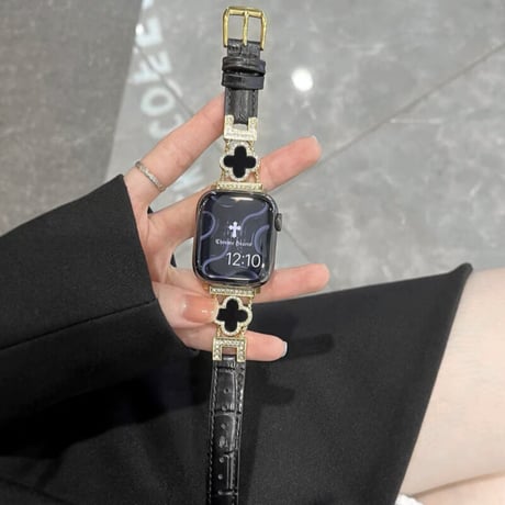 「V501」アップル ウォッチ バンド かわいい 四葉のクローバー apple watch バンド レディース