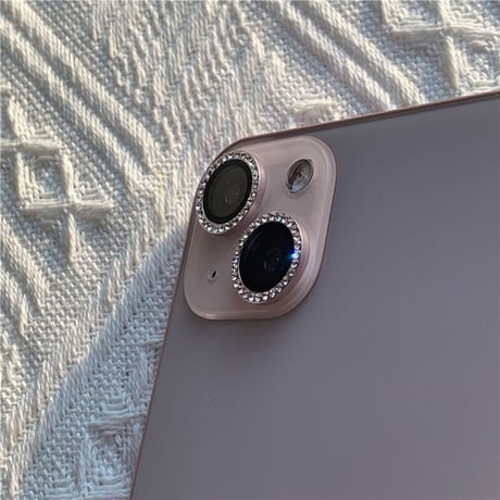「V129」キラキラ iphone レンズ カバー iPhone17 iPhone16 カメラ リング ピンク色