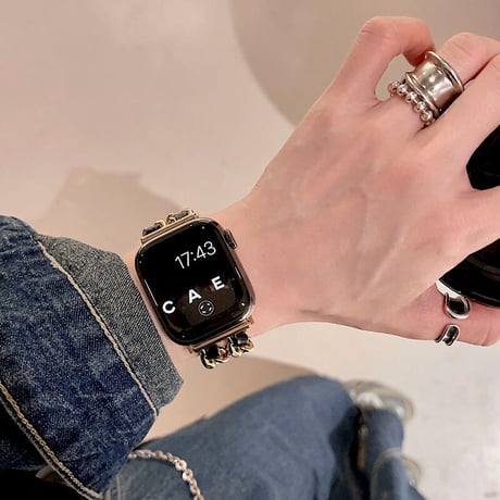 「V431」アップル ウォッチ バンド 人気 apple watch チェーンバンド おしゃれ