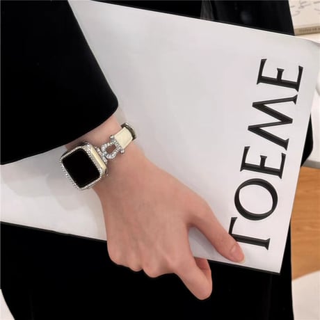 「V391」apple watch レザー バンド キラキラ アップル ウォッチ バンド 女性 人気 カバー付き