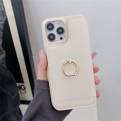 「V412」iphone ケース リング 付き おしゃれ スマホケース カード 入れる 韓国