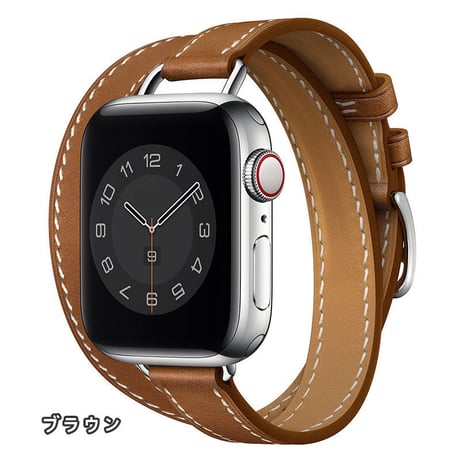 「V060」アップル ウォッチ バンド 二 重 巻き 細い apple watch series SE 7 8 Ultra 対応  レザーバンド  おしゃれ