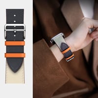 「V275」apple watch レザー バンド おしゃれ トリコロール アップルウォッチ7/8/6 交換ベルト 高級 男女兼用