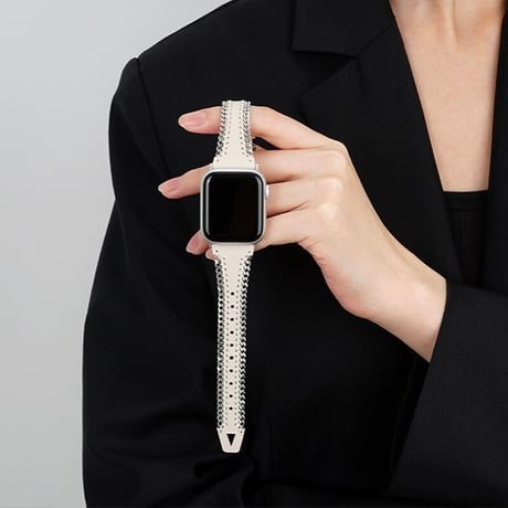 「V483」アップル ウォッチ バンド 女性 おしゃれ apple watch レザー バンド 細い