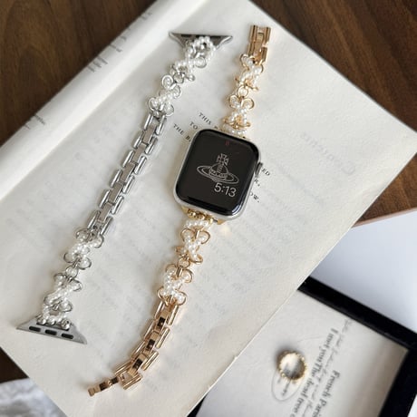 「V712」アップル ウォッチ バンド 可愛い パール apple watch ブレスレット