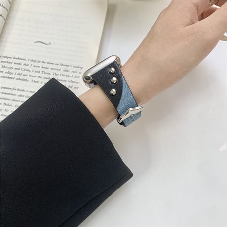 「V568」アップル ウォッチ バンド デニム レザーベルト apple watch バンド おしゃれ 男女兼用