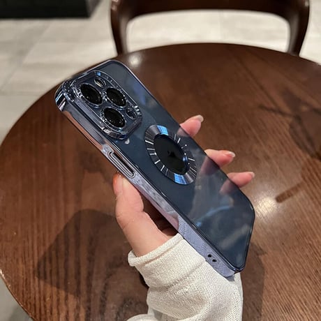 「V139」メタリックカラー iphone14/13/12ケース  透明 iphone14pro カバー ゴールド ディープパープル