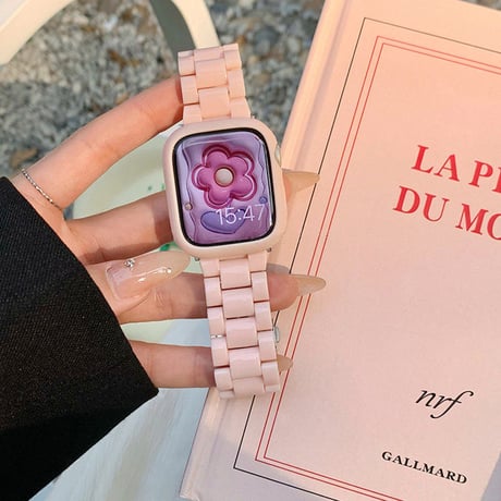 「V432」apple watch バンド 可愛い 樹脂 アップルウォッチバンド+ケース 2点セット おしゃれ