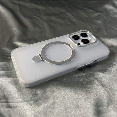「V285」半透明 iphone14/13 magsafe対応ケース おすすめ iphone ケース スタンド 付き マット質感