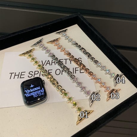「V668」アップルウォッチバンド キラキラ 女性 apple watch バンド かわいい