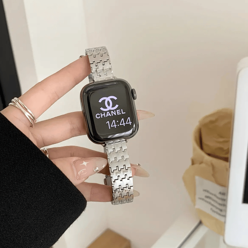 V467」apple watch ステンレス バンド 千鳥柄 アップル ウォッチ