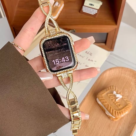 「V548」アップル ウォッチ バンド 女性 キラキラ apple watch バンド＋カバー2点セット かわいい ブレスレット