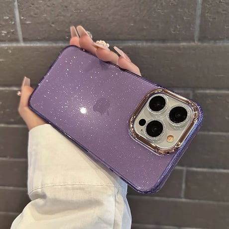 「V577」iphone17/17pro/16/16pro ケース 透明 可愛い iphone15/14 ケース キラキラ カメラリング付き