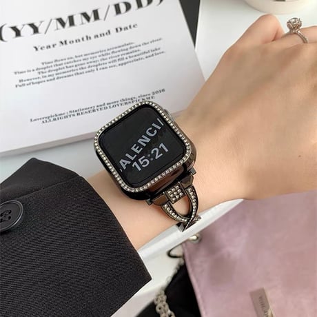 「V548」アップル ウォッチ バンド 女性 キラキラ apple watch バンド＋カバー2点セット かわいい ブレスレット