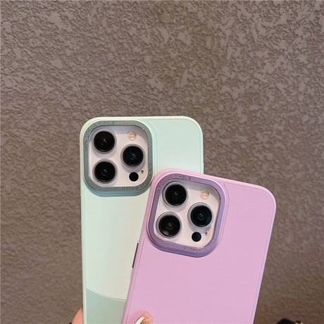「V583」スマホケース バイ カラー iphone15/14 ケース シンプル おしゃれ