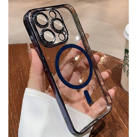 「V591」magsafe 対応 ケース かわいい iphone17/17pro クリアケース キラキラ カメラ保護フィルム付き