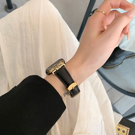 「V385」アップル ウォッチ 黒 バンド 女性 apple watch バンド おしゃれ